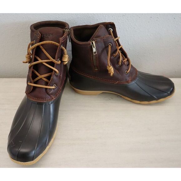 Sperry Top-Sider STS91176 Women's Sz 12M Tan/Dark Brown Saltwater Duck Boots - Picture 16 of 16